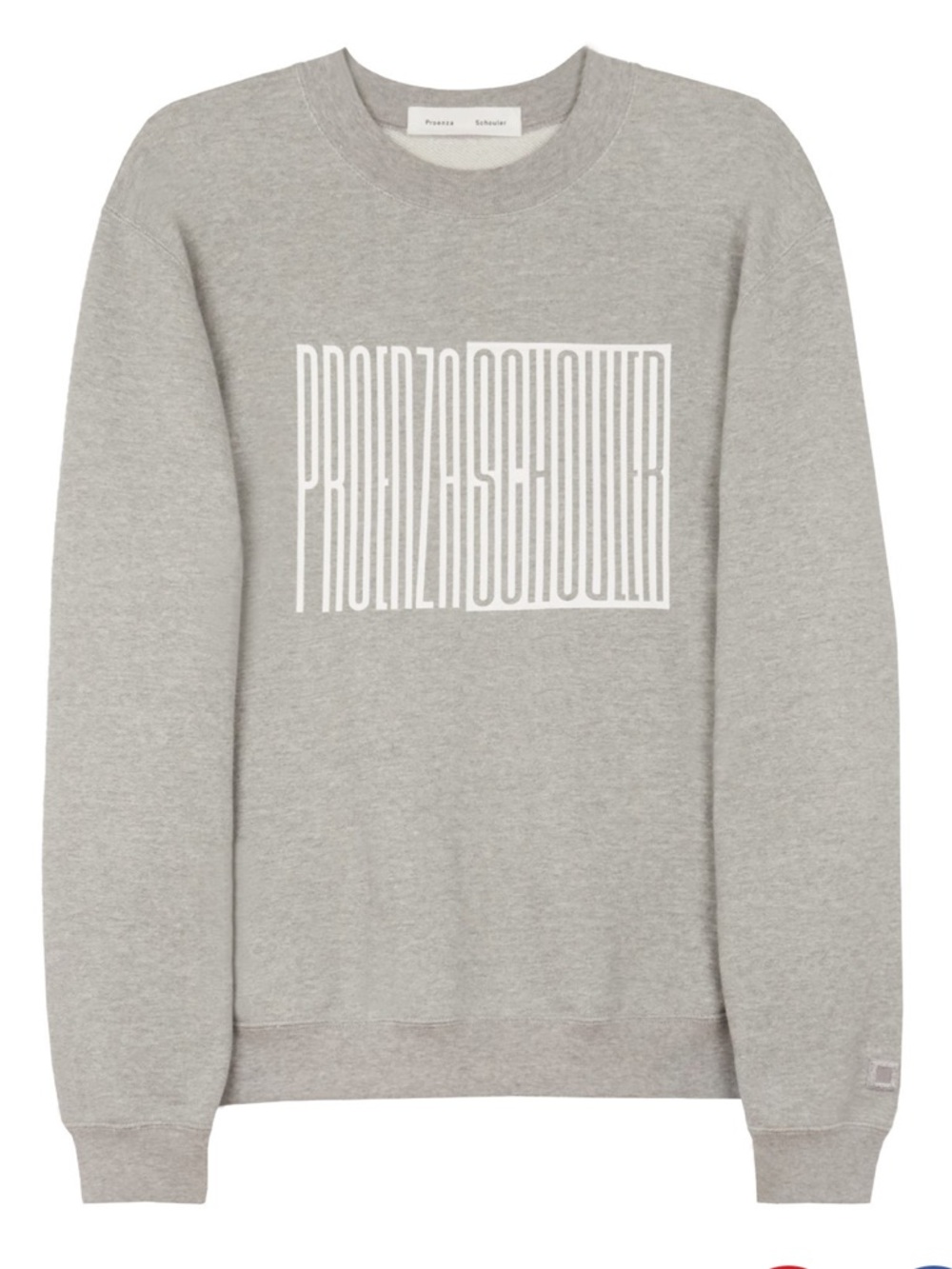 PSWL PROENZA SCHOULER WHITE LABEL 
Crewneck Sweatshirt, grey white logo pullover